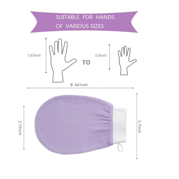 2 Deep Exfoliating Gloves Body Scrub in Purple - Picture 4 of 4